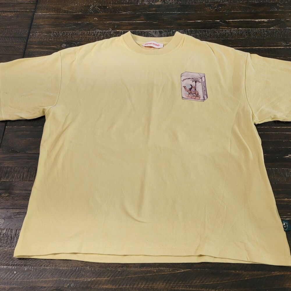Lost My Accent “Bumpy Ride” Yellow Graphic Penguin Camel Unisex Oversized Medium